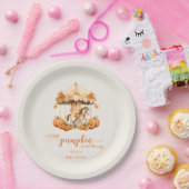 秋回転木馬素朴な秋カボチャ赤ちゃんシャワー ペーパープレート (パーティー)