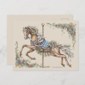 秋回転木馬馬スケッチポストカード ポストカード (正面/裏面)