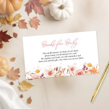 秋囲いカード用のベビーベビシャワーブック