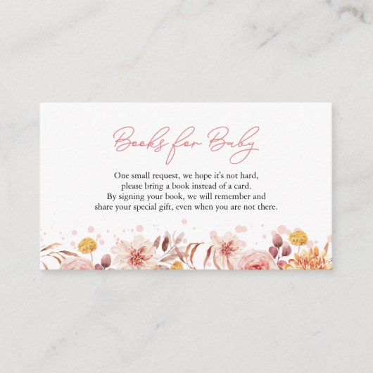 秋囲いカード用のベビーベビシャワーブック エンクロージャーカード (正面)