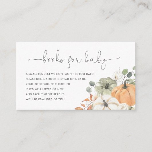 秋囲いカード用ベビーカボチャ本 エンクロージャーカード (正面)