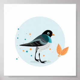 秋図解入りの、写真付きのの鳥 ポスター