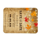 秋国の結婚式ライトで日付を保存 マグネット (横)