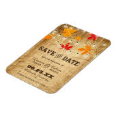 秋国の結婚式ライトで日付を保存 マグネット (左側)