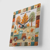 秋国ピックア素朴ップトラックの壁時計 スクエア壁時計 (傾斜)