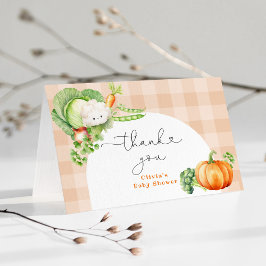 秋地元で栽培されたカボチャの赤ちゃん感謝していシャワーあなた サンキューカード