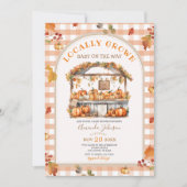 秋地元で栽培されたカボチャ市場の赤ちゃんシャワー 招待状 (正面)