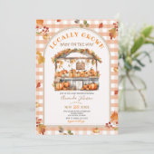 秋地元で栽培されたカボチャ市場の赤ちゃんシャワー 招待状 (スタンド正面)