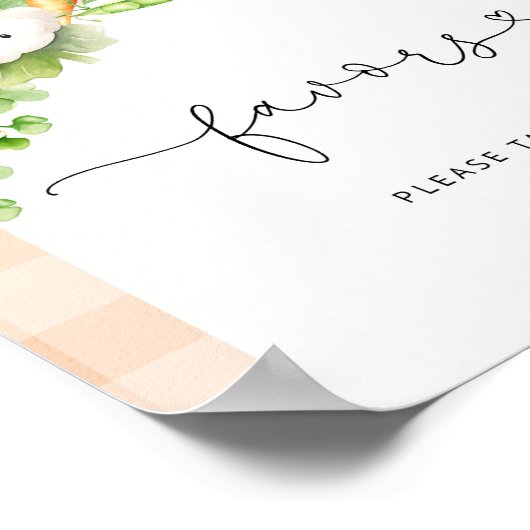 秋地元で栽培されたベビーカボチャ赤ちゃんシャワーの好意 ポスター (角)