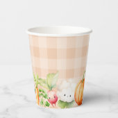 秋地元で栽培されたベビーパンプキンファーム赤ちゃんシャワー 紙コップ (裏面)