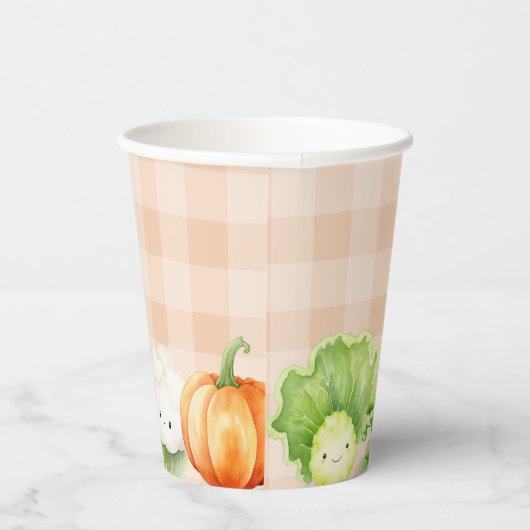 秋地元で栽培されたベビーパンプキンファーム赤ちゃんシャワー 紙コップ (右)