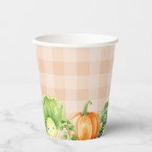 秋地元で栽培されたベビーパンプキンファーム赤ちゃんシャワー 紙コップ (正面)