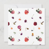 秋夏の庭の燃えたオレンジ色の花結婚の数 招待状 (裏面)