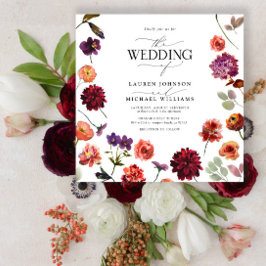 秋夏の庭の燃えたオレンジ色の花結婚の数 招待状