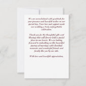 秋夏ブルゴーニュひまわり結婚の花 サンキューカード (裏面)