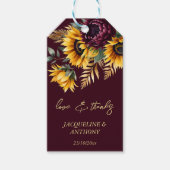 秋夏ブルゴーニュひまわり結婚式の引き出物 ギフトタグ (正面)
