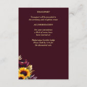 秋夏季ブルゴーニュ結婚ーひまわりの詳細 エンクロージャーカード (裏面)