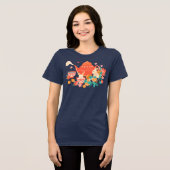 秋夕・中秋の名月 ティーポットとうさぎ トライブレンドTシャツ (正面全面)