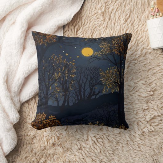 秋夜の森 クッション (ブランケット)