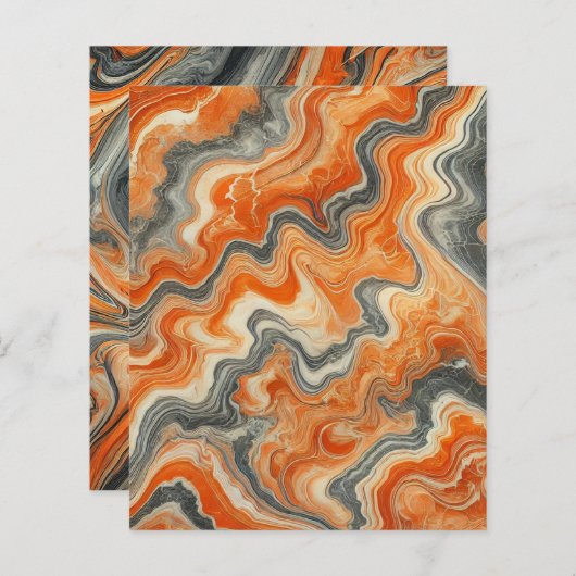 秋大理石かぼちゃスパイススクラップブック紙 (正面/裏面)