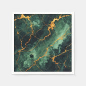 秋大理石グリーンフォレストデコップナプキンズ スタンダードカクテルナプキン (正面)