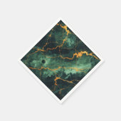 秋大理石グリーンフォレストデコップナプキンズ スタンダードカクテルナプキン (角)