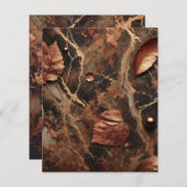 秋大理石自然茶色スクラップブック紙 (正面/裏面)