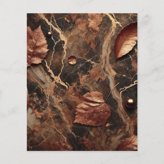 秋大理石自然茶色スクラップブック紙 (正面)