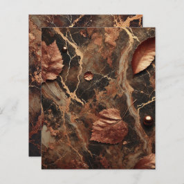 秋大理石自然茶色スクラップブック紙