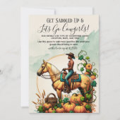 秋女性のカーボーイ 招待状 (正面)