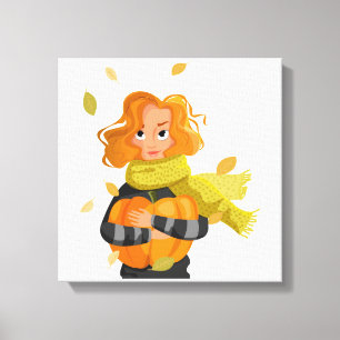 秋女 キャンバスプリント