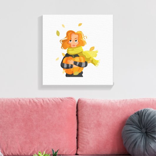 秋女 キャンバスプリント (インサイチュ (リビング))