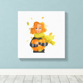 秋女 キャンバスプリント (インサイチュ (ウッドフロア))