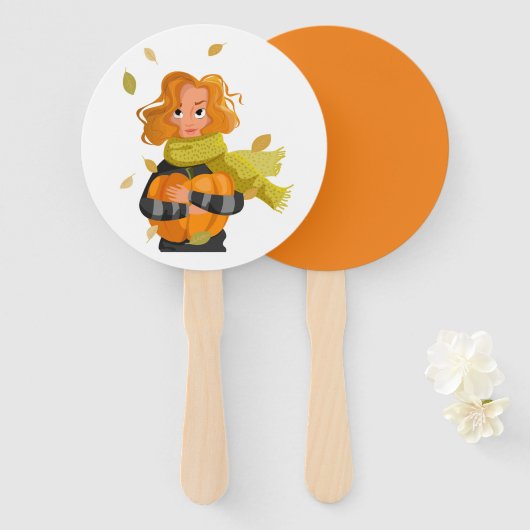 秋女 ハンドファン (正面&裏面)