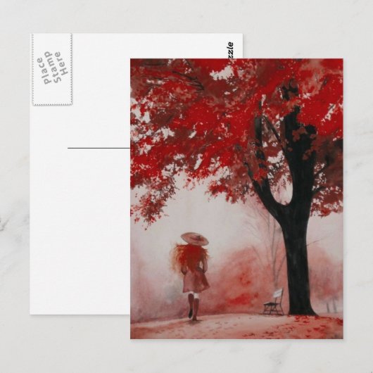 秋女 ポストカード (正面/裏面)