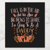 秋妊娠のお知らせパパ秋 ワインラベル (シングルラベル)