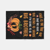 秋妊娠の発表の兄弟秋 フリースブランケット (正面(横))