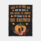 秋妊娠の発表の兄弟秋 フリースブランケット (正面)