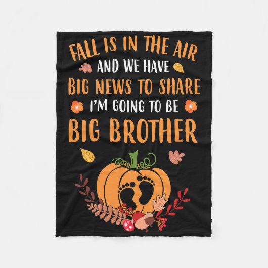秋妊娠の発表の兄弟秋 フリースブランケット (正面)