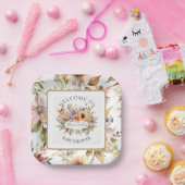 秋妖精の魅惑フローラベビーガールシャワー ペーパープレート (パーティー)