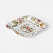 秋妖精の魅惑フローラベビーガールシャワー ペーパープレート (傾斜あり)