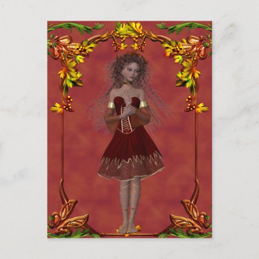 秋妖精デザイン2 -ファンタジーはがき ポストカード (正面)