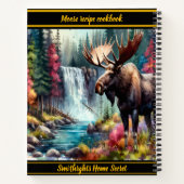 秋威厳のあるに滝に打ち寄せる ノートブック (裏面)