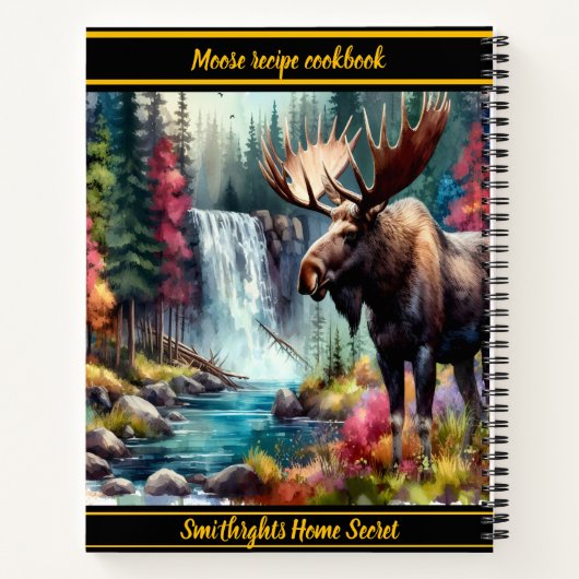 秋威厳のあるに滝に打ち寄せる ノートブック (裏面)