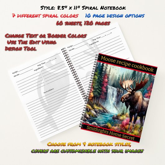 秋威厳のあるに滝に打ち寄せる ノートブック