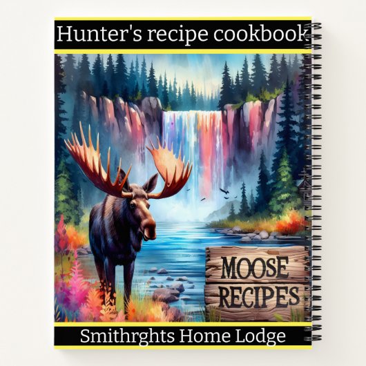 秋威厳のあるのカラフルの滝でムース ノートブック (裏面)