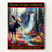 秋威厳のあるの滝鮮やかで歩く ノートブック (裏面)