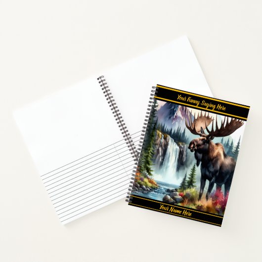 秋威厳のあるの穏やかな滝で息を呑む ノートブック (内部)