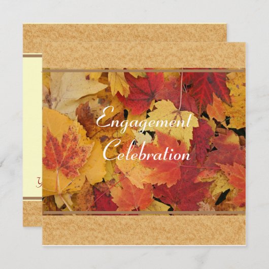 秋婚約お祝い招待状 招待状 (正面/裏面)