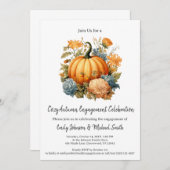 秋婚約パーティ 招待状 (正面/裏面)